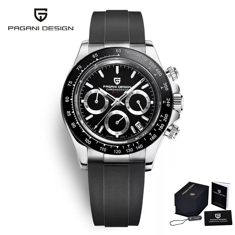 PAGANI DESIGN 2024 Quartz Men's Luxury Business Watch – Chronograph VK63 Waterproof