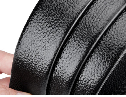 OYIFAN Men’s Genuine Leather Belt – Designer Alloy Buckle Automatic Ratchet Belt
