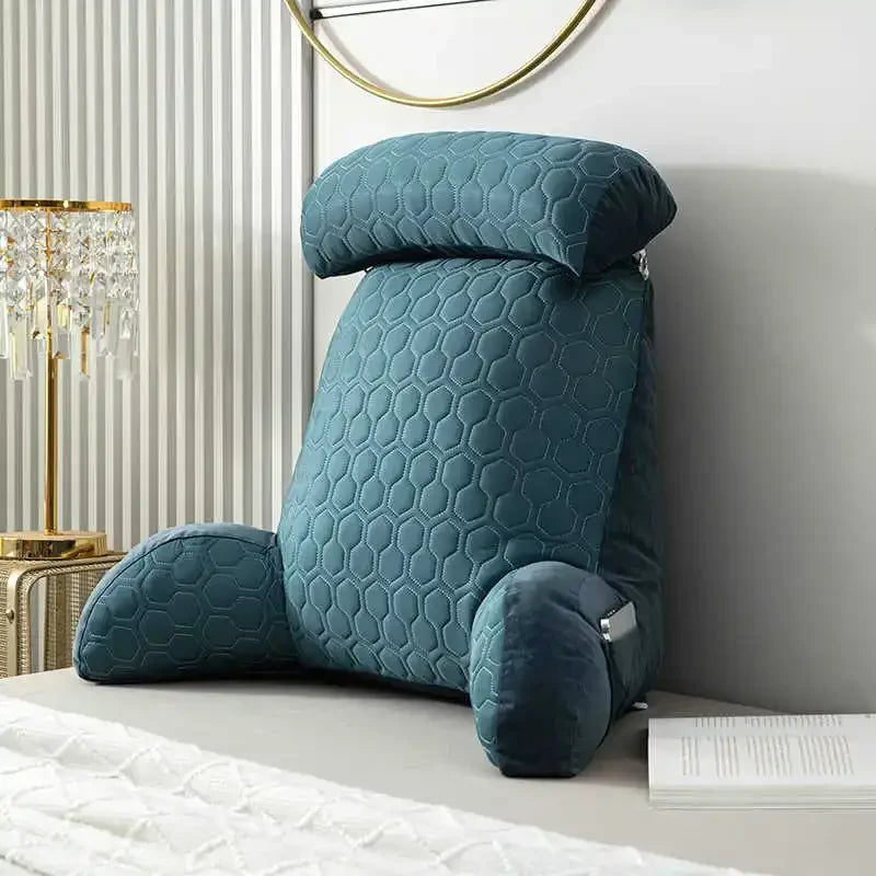 Triangle Reading Pillow – Cooling Latex Wedge Cushion, Removable & Washable Backrest for Sofa & Bed