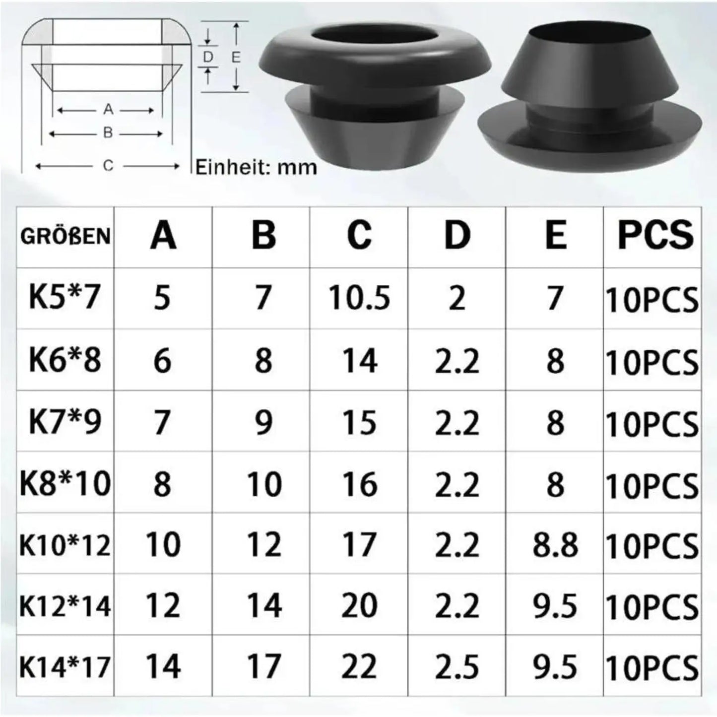 Rubber Grommet Assortment Kit - Cable Wire Protection, Anti-Friction & Hole Plug Rings