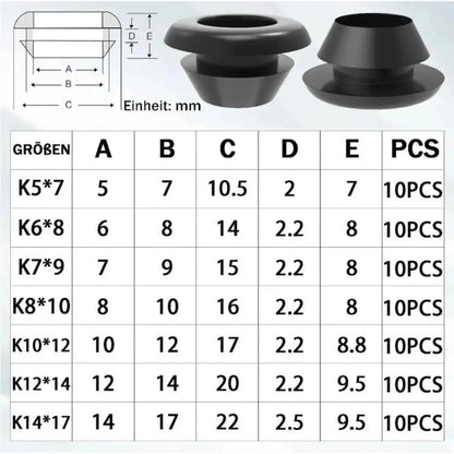 Rubber Grommet Assortment Kit - Cable Wire Protection, Anti-Friction & Hole Plug Rings