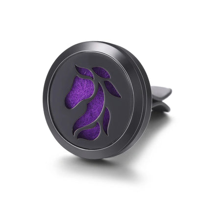All-Black Tree of Life Car Air Freshener – Stainless Steel Aromatherapy Essential Oil Diffuser Locket Pendant