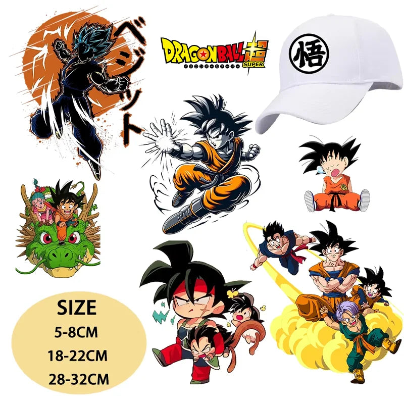 Dragon Ball Goku Heat Transfer Sticker – DIY Anime Iron-On Patch for T-Shirts & Sweatshirts