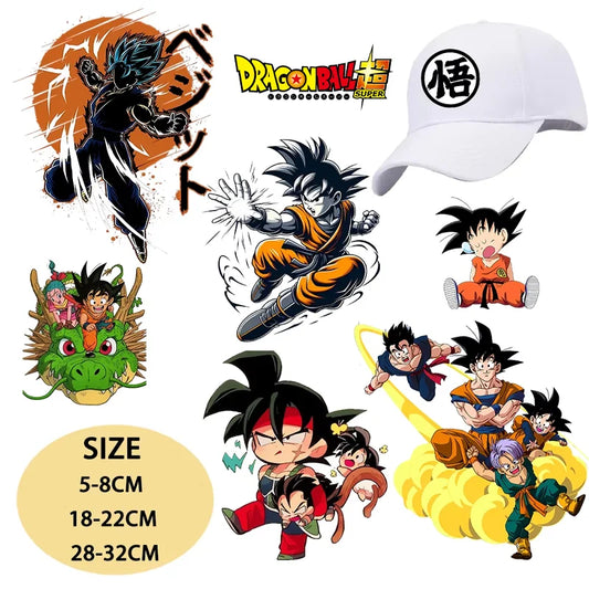 Dragon Ball Goku Heat Transfer Sticker – DIY Anime Iron-On Patch for T-Shirts & Sweatshirts