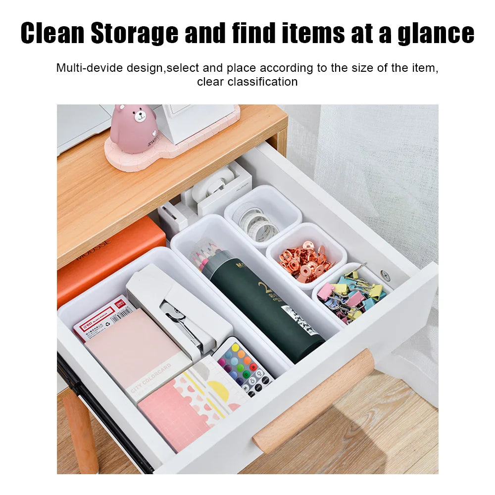 8Pcs Drawer Storage Organizer Set – Multi-Purpose Makeup, Jewelry & Sundries Storage Boxes for Kitchen, Bathroom & Closet Organization