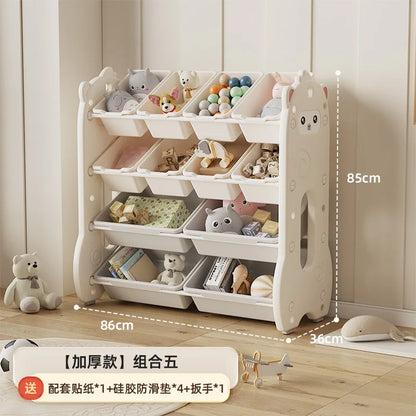 Kids Toy Storage Organizer with Multi-Tier Shelves – Large Capacity Children’s Bookshelf & Tidying Cabinet for Home or Kindergarten
