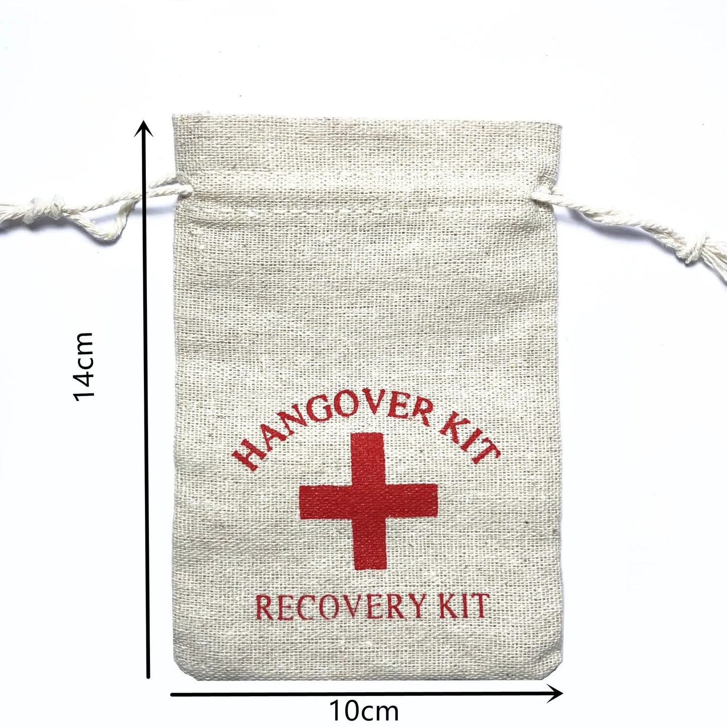 2100PCS Christmas Party Wake-Up Bags – Cotton Linen Storage & Gift Bags for First Aid, Red Cross Hangover Kits
