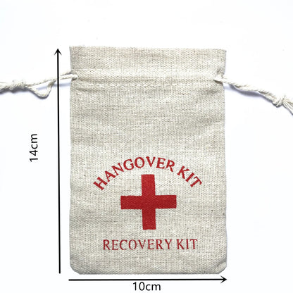 2100PCS Christmas Party Wake-Up Bags – Cotton Linen Storage & Gift Bags for First Aid, Red Cross Hangover Kits