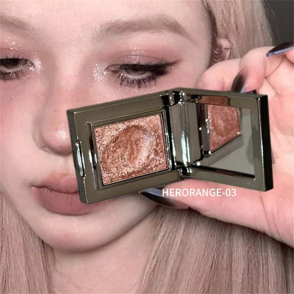 Metallic Glitter Eyeshadow Palette – Sparkling Cream Mousse Shimmer Highlighter in Punk Purple Pearlescent Pigments