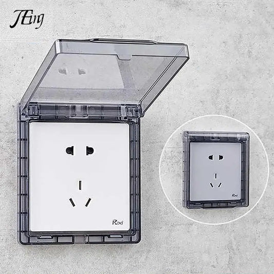86 Type Self-Adhesive Wall Socket Waterproof Box - Electric Plug & Switch Protection Cover for Bathroom - Splash-Resistant