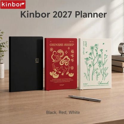Kinbor 2027 A5/A6 Planner Notebook - Full-Year Daily Journal & Monthly Agenda for Time Management