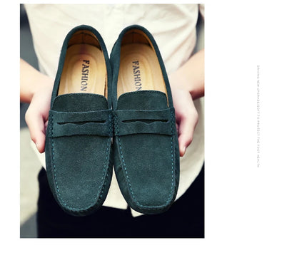 Men's High-Quality Leather Loafers – Casual Moccasins Slip-On Flats, Fashion Driving Shoes, Size 38-49