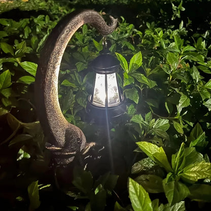 Solar Elephant Garden Lantern - Imitation Stone Resin Decorative Light for Balcony, Courtyard & Outdoor Landscaping