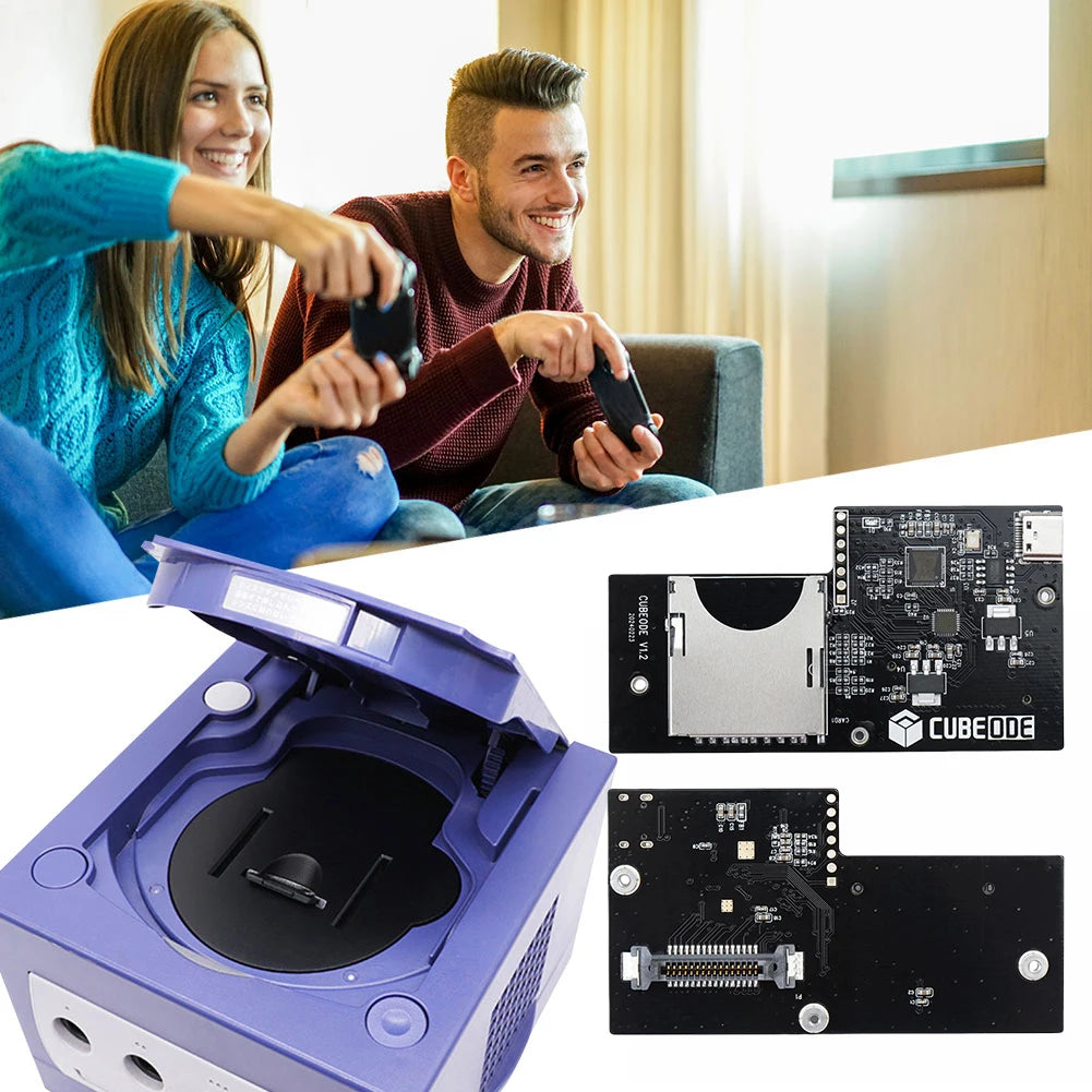 CUBEODE V1.2 GameCube Optical Drive Emulator — Upgraded ODE Board, Replace DVD Drive (No SD2SP2/SDGecko Required)