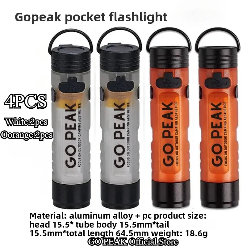 GOPEAK Pocket Mini LED Flashlight – Outdoor Key Clip Cap Light, Long-Lasting Emergency and Disaster Relief 5050 Small Torch