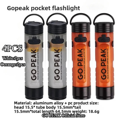 GOPEAK Pocket Mini LED Flashlight – Outdoor Key Clip Cap Light, Long-Lasting Emergency and Disaster Relief 5050 Small Torch