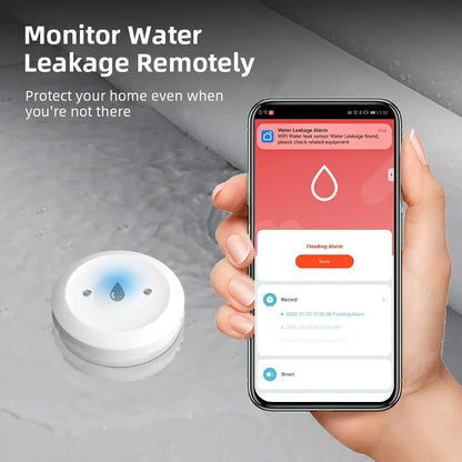 ZigBee Water Sensor - Tuya Leak & Flood Detector for Kitchen/Bathroom, App Remote Monitoring & Home Assistant Support