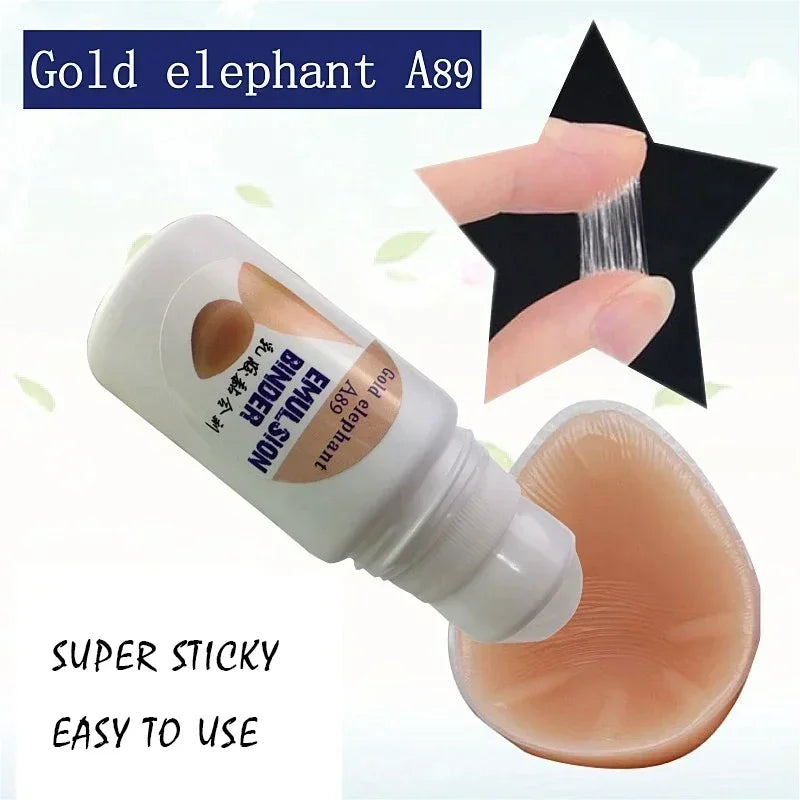 Gold Elephant A89 Silicone Breast Glue – Invisible Emulsion Binder & Water-Resistant Chest Stickers for Crossdressers