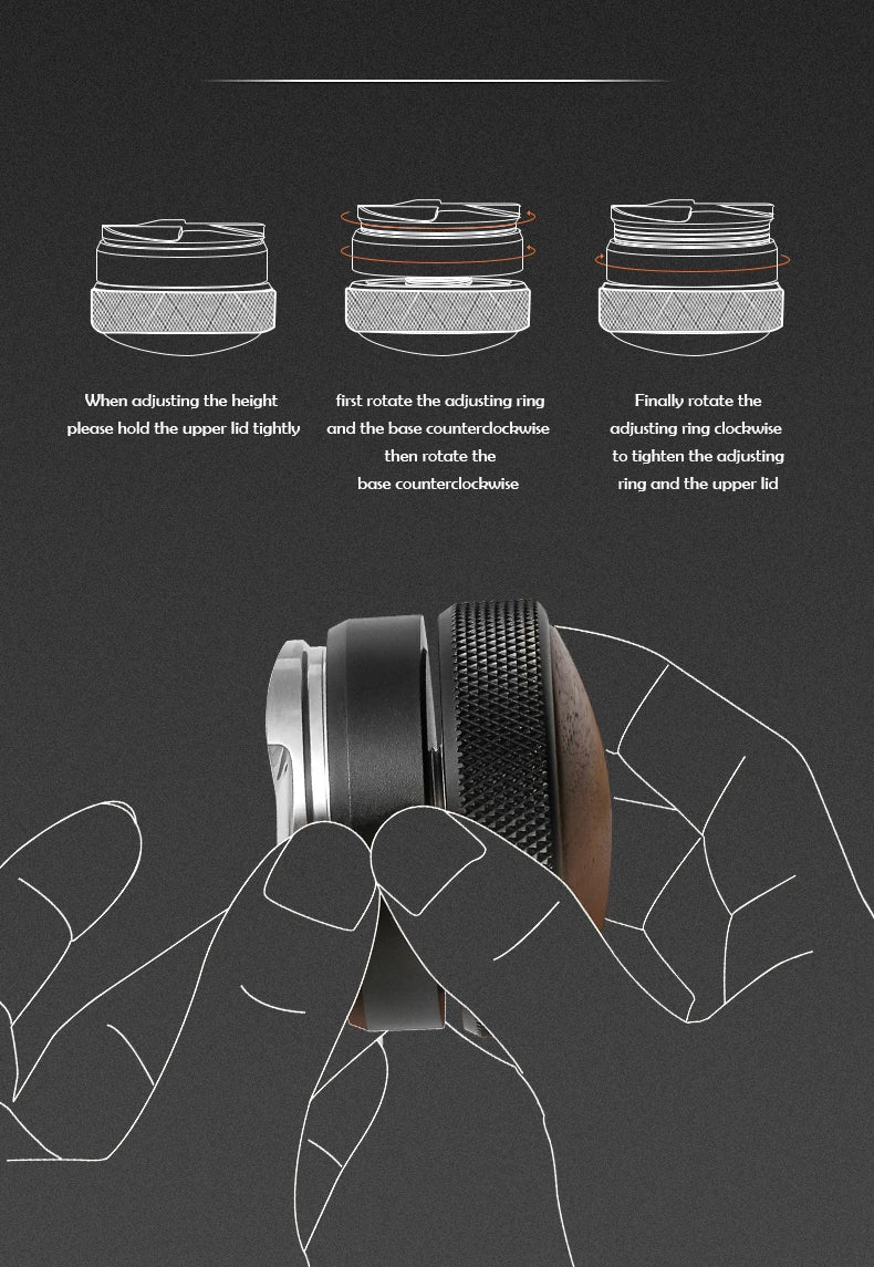 MHW-3BOMBER 30lb Calibrated Coffee Tamper – 51mm/53mm/58mm Flat Espresso Tamper with Spring-Loaded Pressure for Baristas