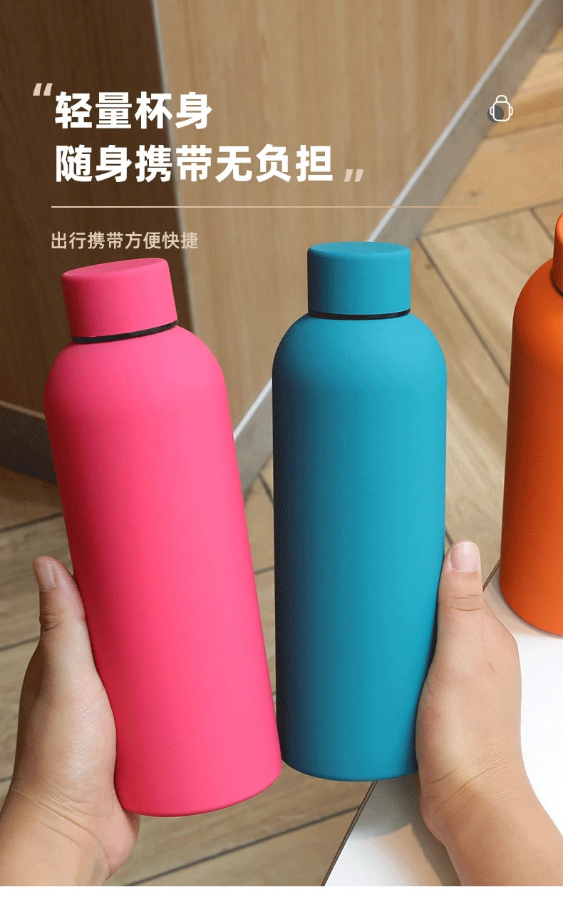 Sanrio Hello Kitty Insulated Sport Bottle — Double-Layer Stainless Steel Vacuum Cup, Small Mouth Coffee Bottle, Angel Color Frosted Finish