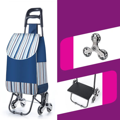 Lightweight Folding Grocery Shopping Trolley – Hand-Pull Cart for Household & Outdoor Travel