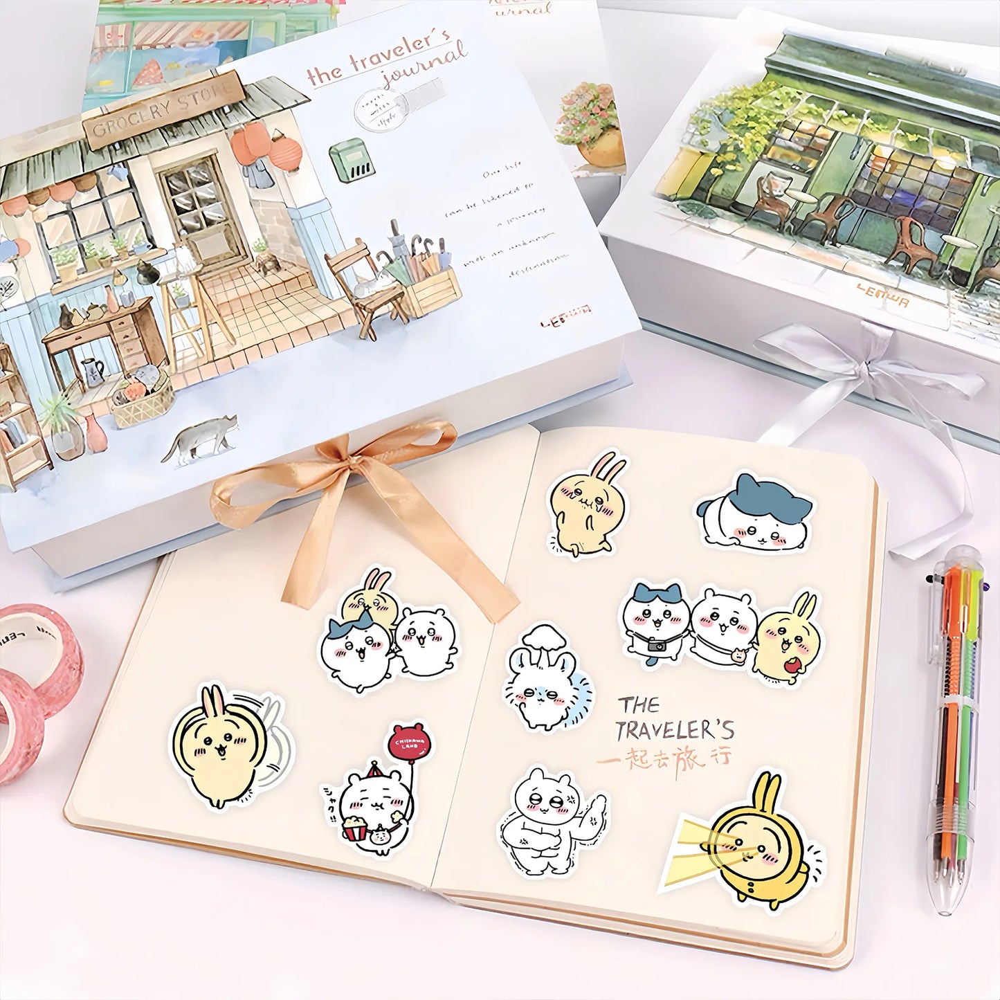 100PCS Kawaii Cartoon Sticker Pack - Cute Jiikawa Graffiti Decals for Laptop, Desk, Scrapbook & Stationery Decor