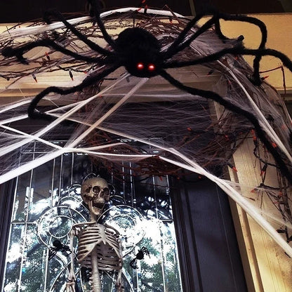 Large Plush Halloween Spider - Outdoor Party Decoration, Haunted House Prop and Prank Decor