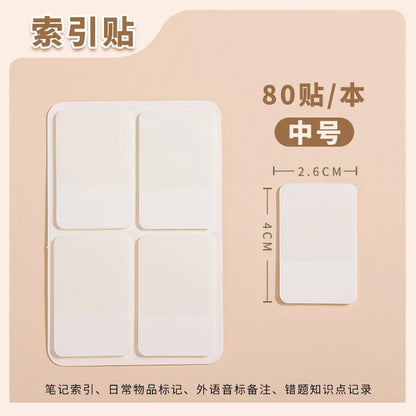 Waterproof Index Stickers - Small Transparent Cards for Office, Note Marking & Classification Index Tabs