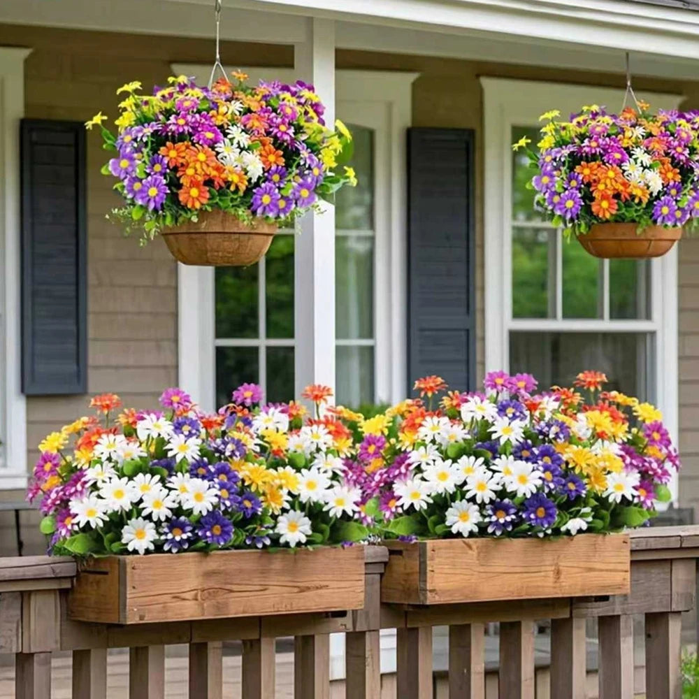 1/5pcs Artificial Silk Daisy Flowers – Wedding Wreath, Home & Table Decor, Fake Plants for Festival, Yard & DIY Crafts