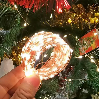YzzKoo USB LED String Lights – Waterproof Copper/Silver Wire Fairy Lights for Christmas, Wedding & Party Decoration