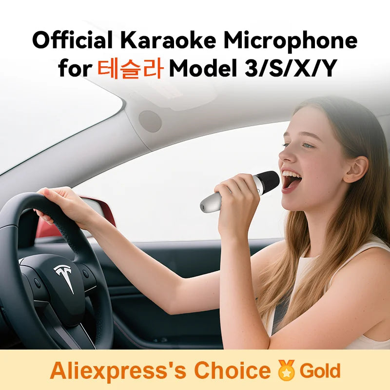 Tesla T1 Car Karaoke Microphone - Rechargeable Mic with USB-A & USB-C Receiver, Plug-and-Play Wireless Karaoke System