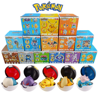 Pokemon Action Figures Set – Pikachu, Gengar, Dragonite, Snorlax & Pokeball Toys
