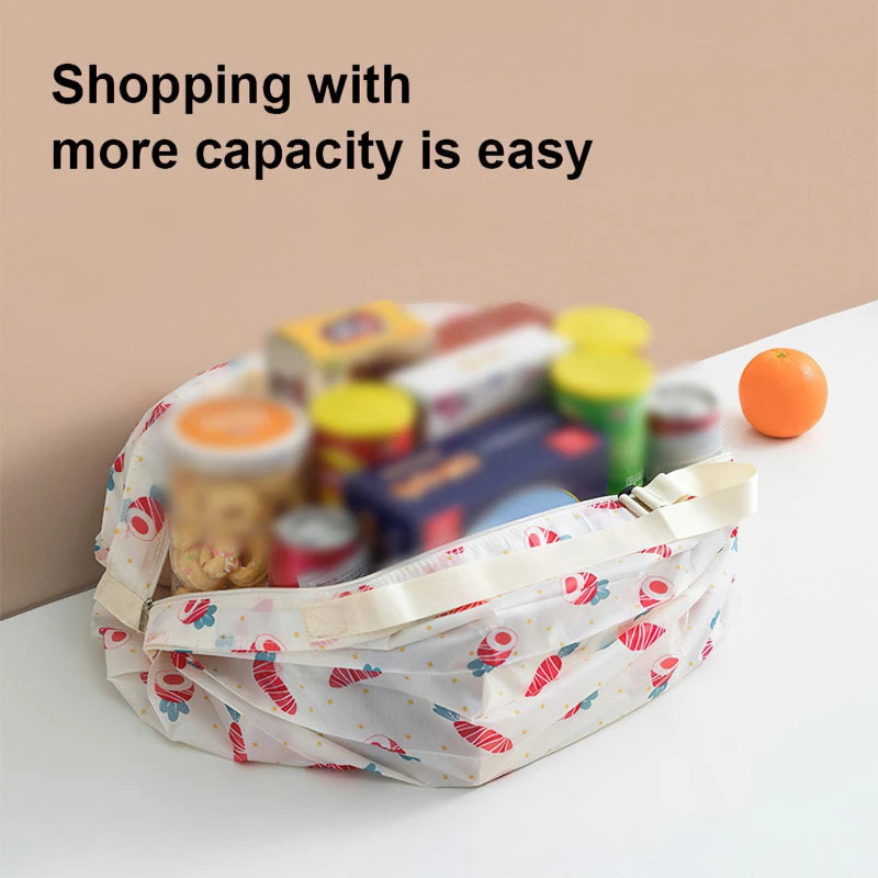 Foldable Waterproof Shopping Bag – Portable Travel, Beach, and Grocery Tote