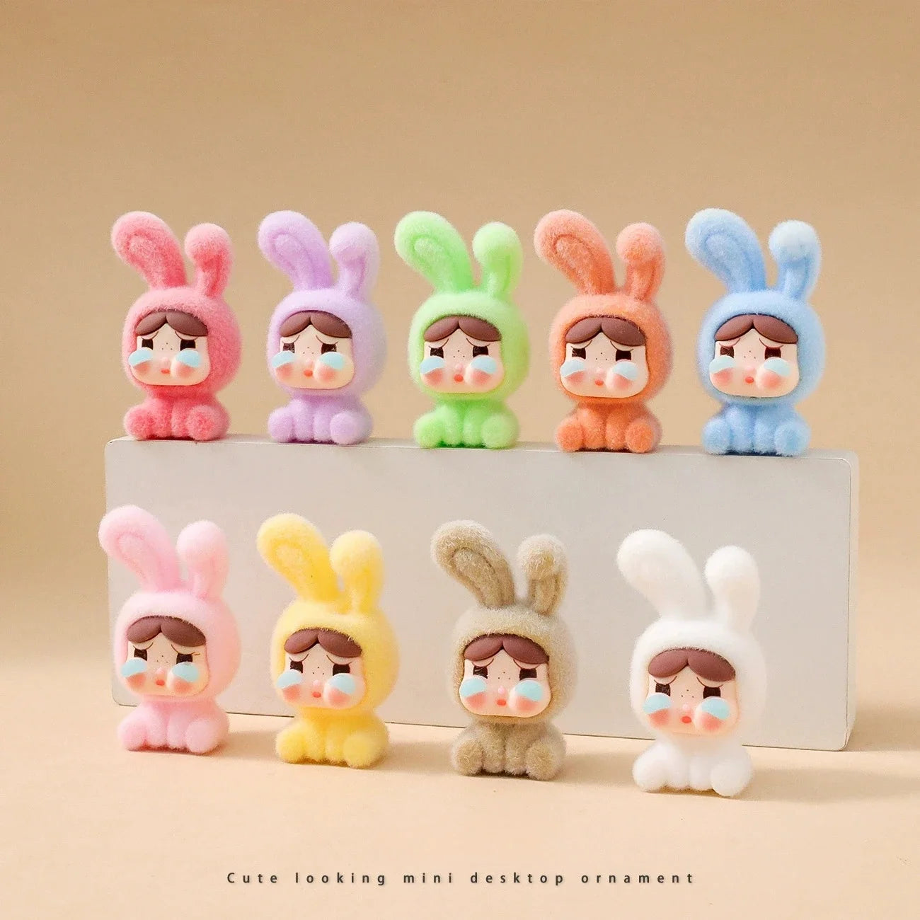 10pcs Lububu Anime DIY Flocked Action Figures — Kawaii Desktop & Car Pendant Dolls, Christmas Gift Toy