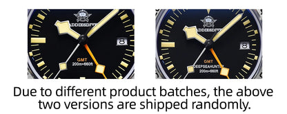 ADDIESDIVE GMT Men’s Diver Watch – 39mm Stainless Steel, Luminous Calendar Display, 20ATM Quartz Reloj Hombre