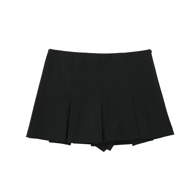 MUJER 2025 Women’s High Waist Pleated Mini Skort Shorts — Summer Basic Casual Holiday Shorts