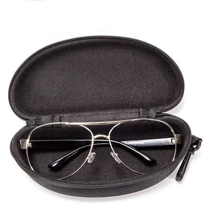 Hard Zipper Sunglasses & Reading Glasses Case - Durable Carry Bag for Travel & Storage, New