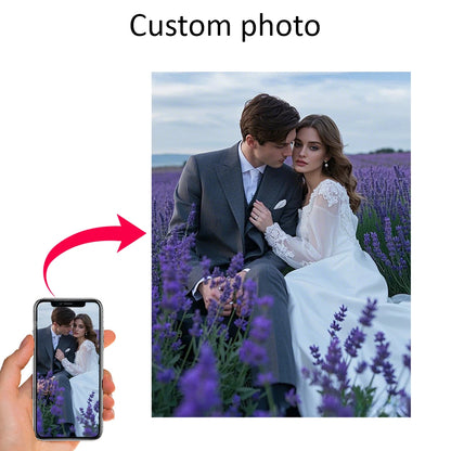Custom Photo Canvas Poster with DIY Wood Frame Personalized Family, Couple & Pet Gift