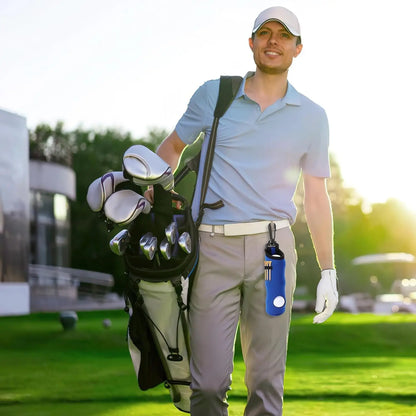Golf Tee Holder & Ball Carry Bag Pouch – Keychain Belt Clip, Golf Accessories & Gifts