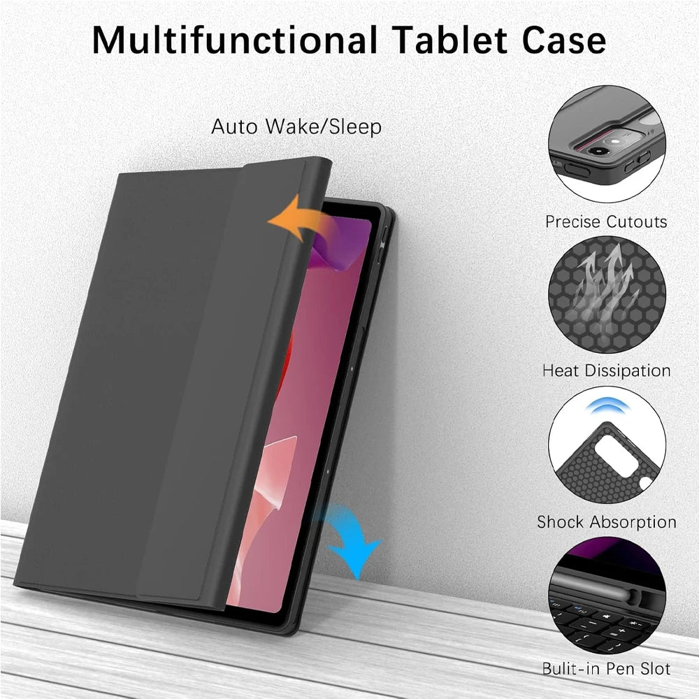 Lenovo Tab M11 11" Case with Bluetooth Keyboard – Smart Stand Cover for Xiaoxin Pad 2024/2025