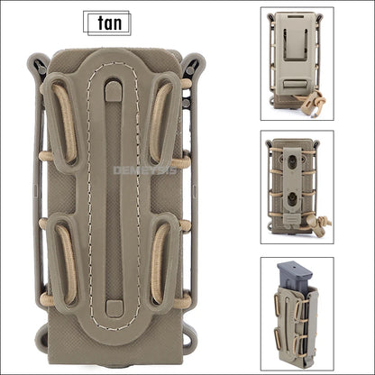 5.56mm & 7.62mm Tactical Fast Mag Pouch - MOLLE Belt Clip Soft Shell Rifle & 9mm Magazine Carrier