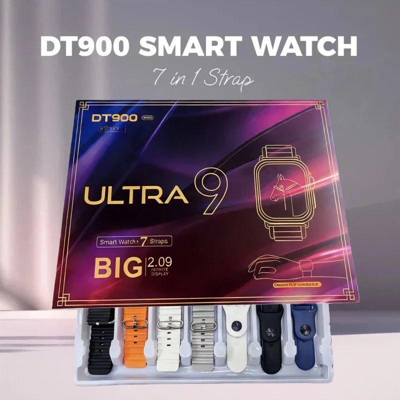 DT900 7-in-1 Smart Watch - Bluetooth Calling, Music, Wireless Charging & Fitness Tracker for Men and Women