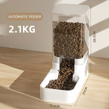 HOOPET Automatic Dog & Cat Feeder — Transparent Water Bowl & Food Storage Dispenser for Puppies and Kittens