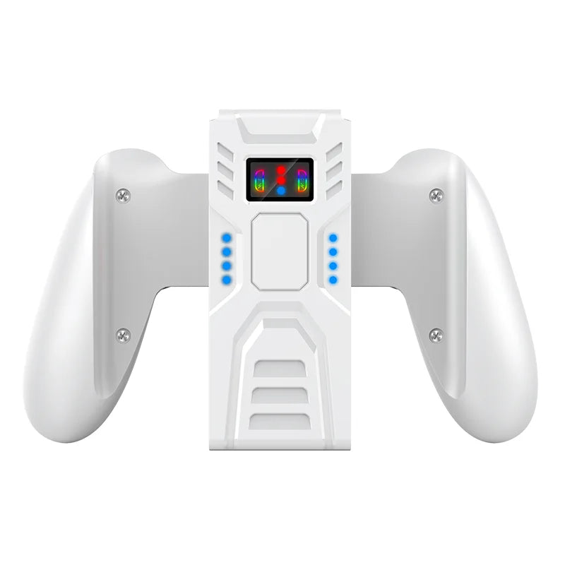 ABS Comfort Charging Grip for Switch Controllers – Portable JOY-02 Dock with USB-C Cable & Battery Indicators