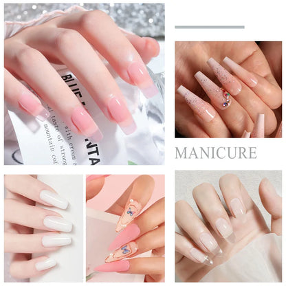 40ml Crystal Liquid & 45ml Acrylic Powder Set – Pink, White, Transparent Acrylic Powder Kit for Beginners Nail Art