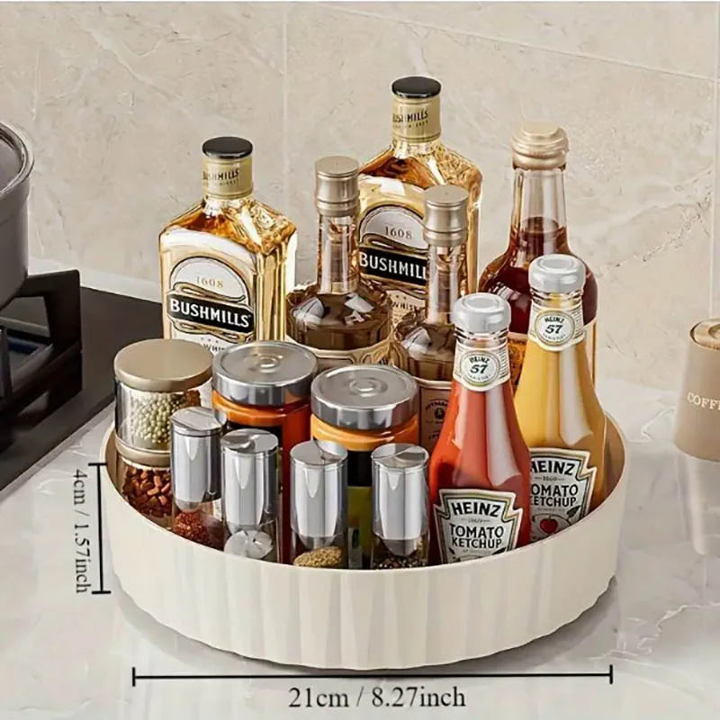 360° Rotating Spice Rack Organizer – Desktop Storage Box for Kitchen & Bathroom, Easy Access Countertop Storage