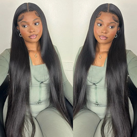 Straight Lace Front Wig – Brazilian Virgin Human Hair with Transparent Lace Frontal for Women