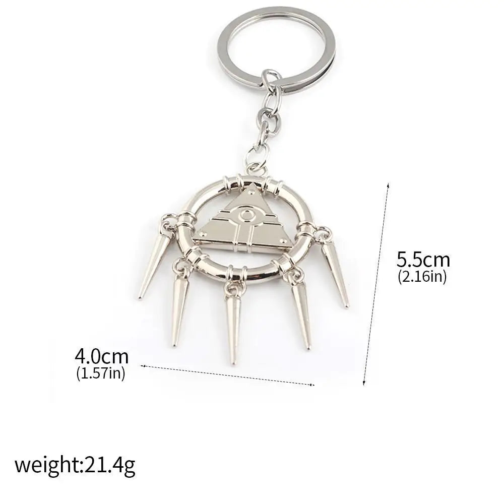 Yu-Gi-Oh! Yugi Muto Keychain - 3D Millennium Puzzle & Millennium Wheel Pendant