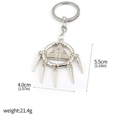 Yu-Gi-Oh! Yugi Muto Keychain - 3D Millennium Puzzle & Millennium Wheel Pendant