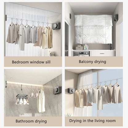 Invisible Retractable Clothesline Drying Rack | Stainless Steel Pull-Out Indoor Balcony Laundry Rack